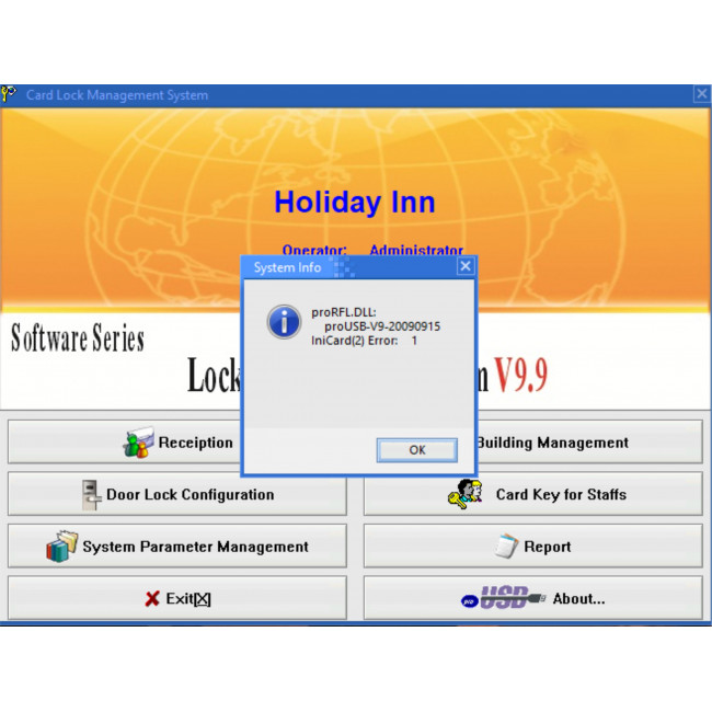 Программное обеспечение ProUSB Hotel Lock Management Software 9.9