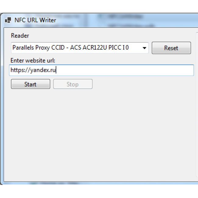 Программа для записи ссылок в формате NDEF