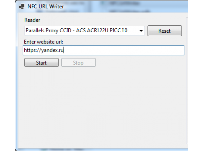 Программа для записи ссылок в формате NDEF